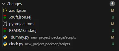 Changes made by cruft